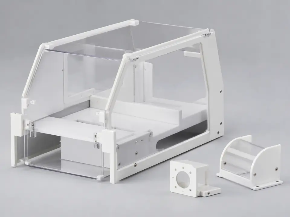 Custom fabricated plastic panel assembly and subcomponents