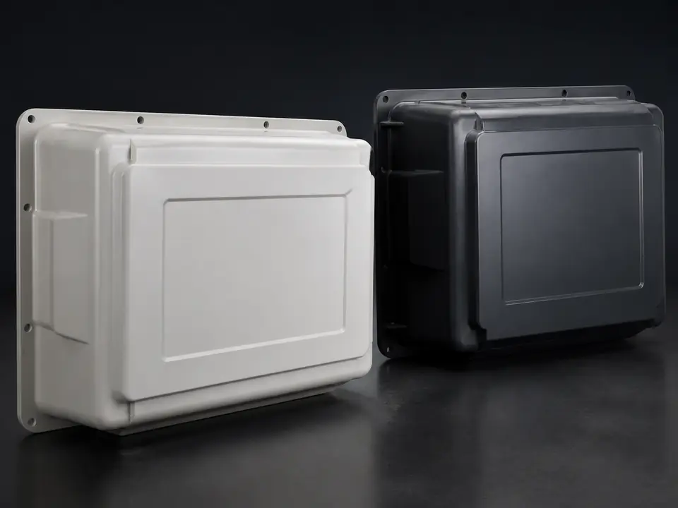 Representative industrial plastic equipment housing component