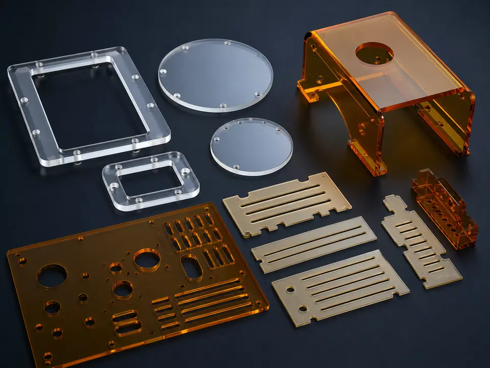 Laser cut acrylic and polycarbonate engineering parts